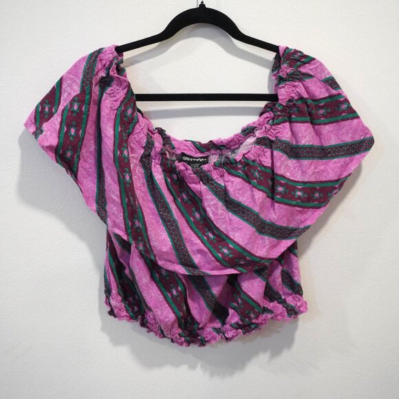 Wrangler Tops - Wrangler Retro Pink Aztec Crop Top